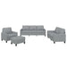 Set de canapele cu perne, 4 piese, gri deschis, textil - WALTI WALTI