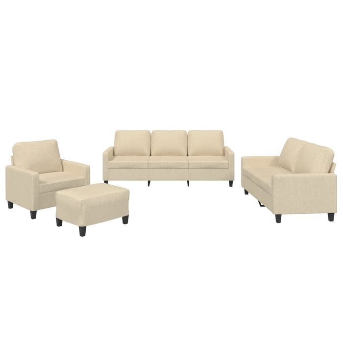 Set de canapele cu perne, 4 piese, crem, textil - WALTI WALTI
