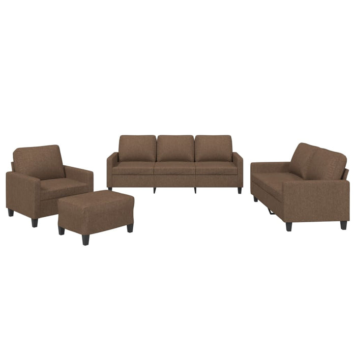 Set de canapele cu perne, 4 piese, maro, textil - WALTI WALTI