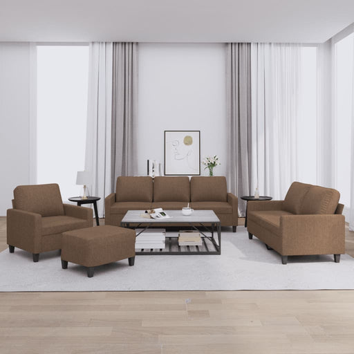 Set de canapele cu perne, 4 piese, maro, textil - WALTI WALTI