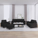 Set de canapele cu perne, 4 piese, negru, textil - WALTI WALTI