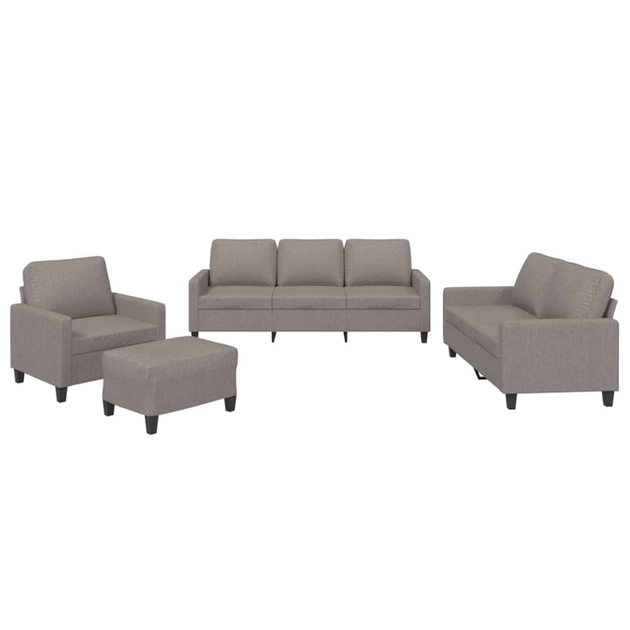 Set de canapea cu perne, 4 piese, gri taupe, material textil - WALTI WALTI