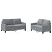 Set de canapele cu perne, 2 piese, gri deschis, textil - WALTI WALTI