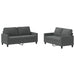 Set de canapele cu perne, 2 piese, gri închis, textil - WALTI WALTI