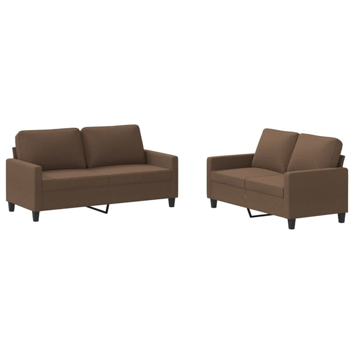 Set de canapele cu perne, 2 piese, maro, textil - WALTI WALTI