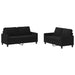 Set de canapele cu perne, 2 piese, negru, textil - WALTI WALTI