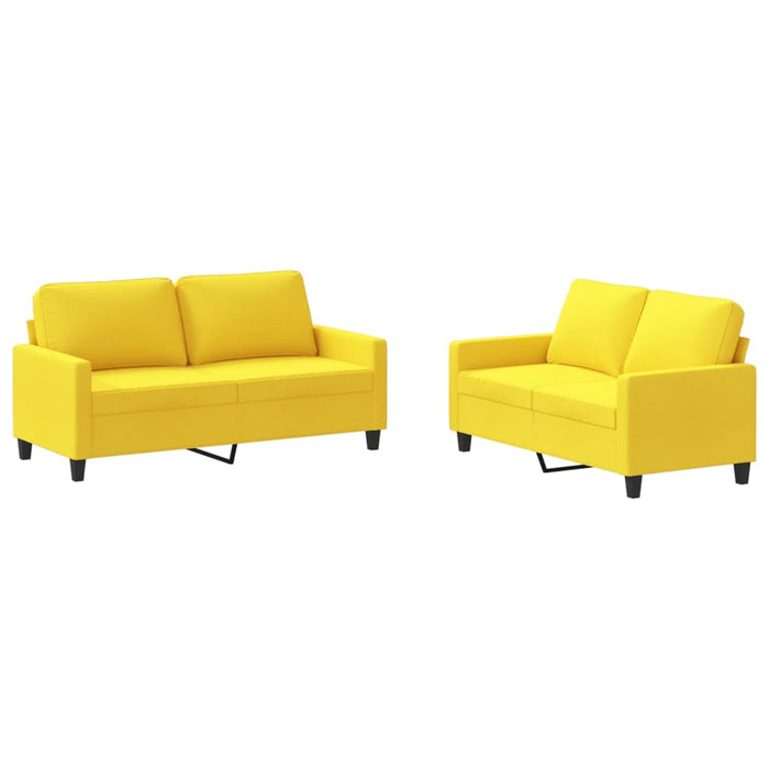 Set de canapele cu perne, 2 piese, galben deschis, textil - WALTI WALTI