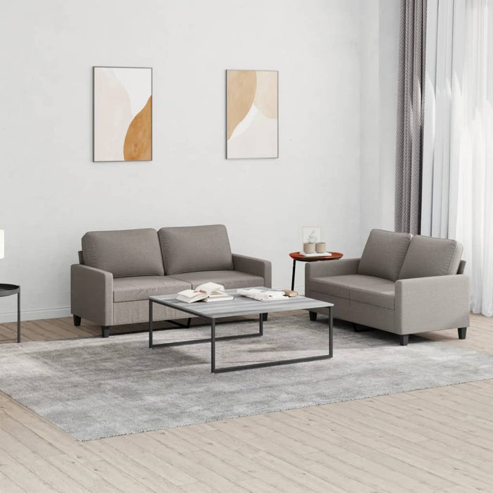 Set de canapea cu perne, 2 piese, gri taupe, material textil - WALTI WALTI