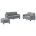 Set de canapele cu perne, 3 piese, gri deschis, textil - WALTI WALTI