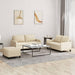 Set de canapele cu perne, 3 piese, crem, textil - WALTI WALTI