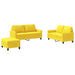 Set de canapele cu perne, 3 piese, galben deschis, textil - WALTI WALTI