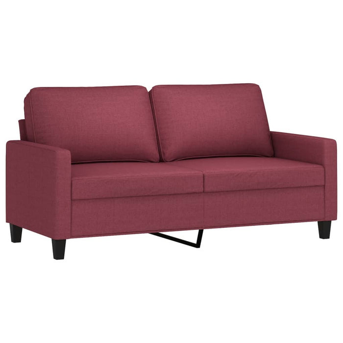 Set canapea cu perne, 3 piese, roșu vin, material textil WALTI