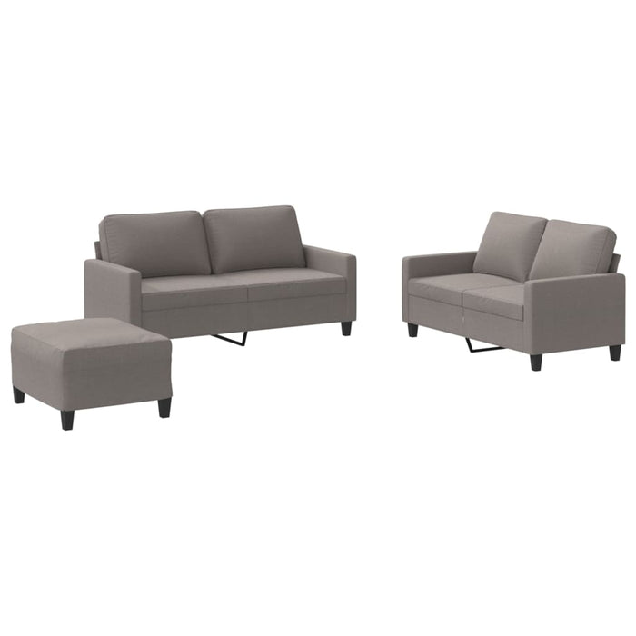 Set de canapea cu perne, 3 piese, gri taupe, material textil - WALTI WALTI