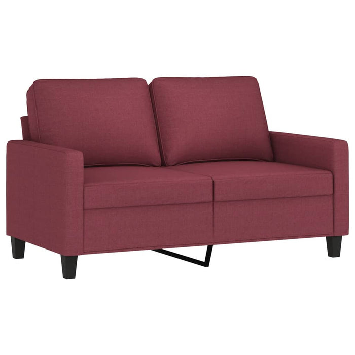 Set canapea cu perne, 2 piese, roșu vin, material textil WALTI