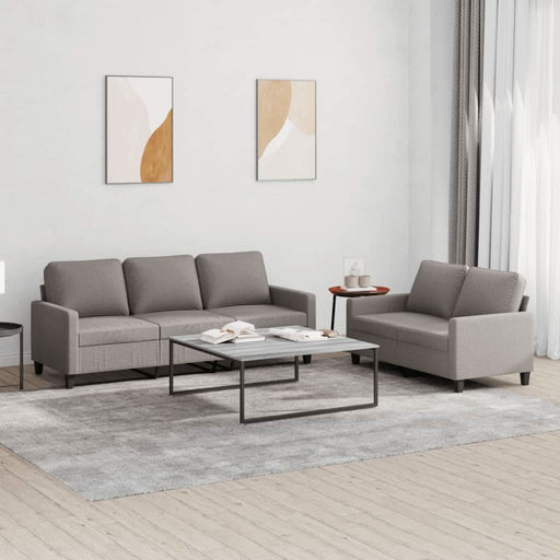 Set de canapea cu perne, 2 piese, gri taupe, material textil - WALTI WALTI