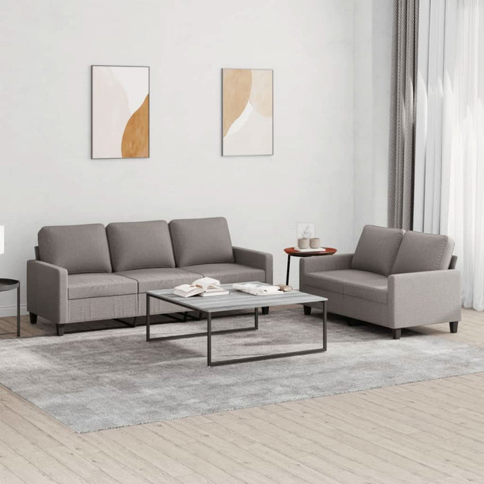 Set de canapea cu perne, 2 piese, gri taupe, material textil - WALTI WALTI
