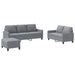 Set de canapele cu perne, 3 piese, gri deschis, textil - WALTI WALTI