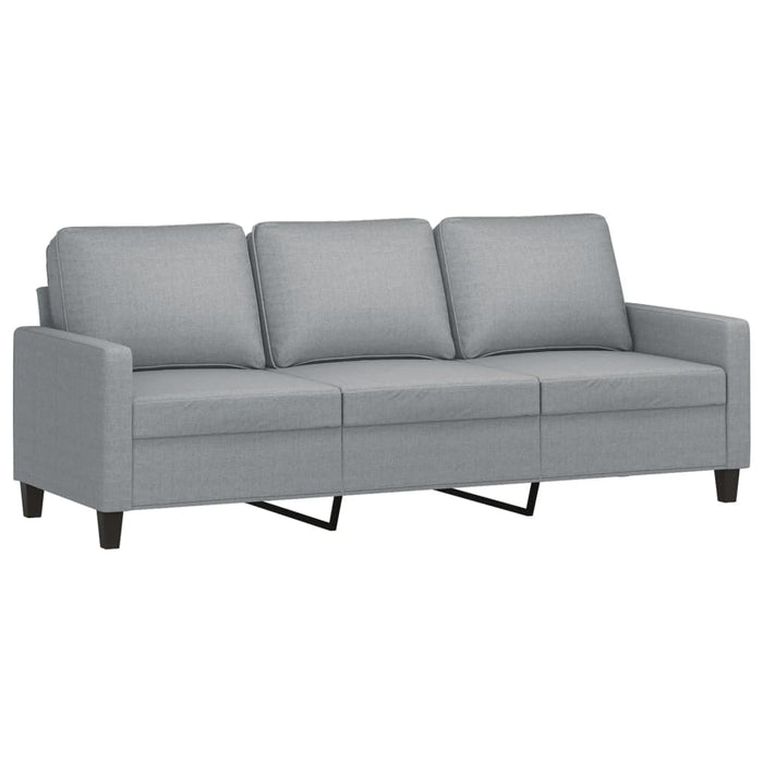 Set de canapele cu perne, 3 piese, gri deschis, textil - WALTI WALTI