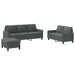 Set de canapele cu perne, 3 piese, gri închis, textil - WALTI WALTI