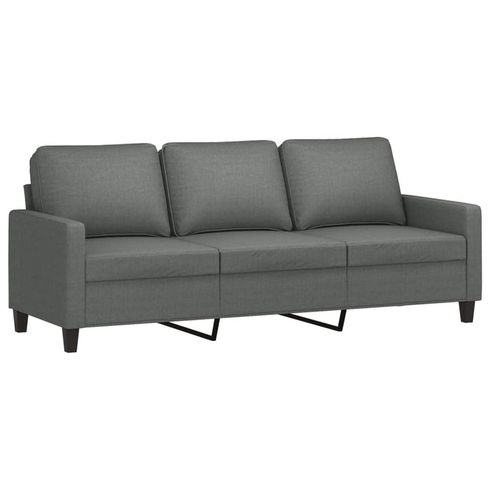 Set de canapele cu perne, 3 piese, gri închis, textil - WALTI WALTI