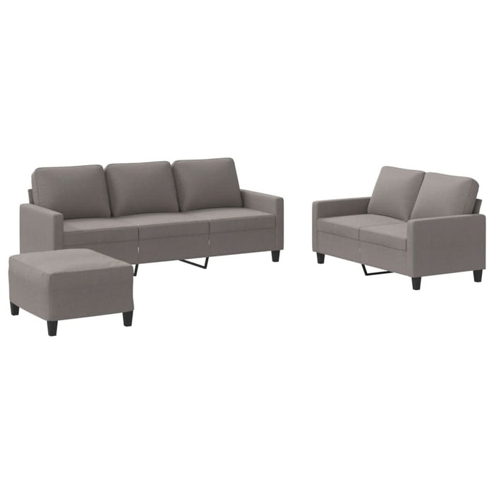 Set de canapea cu perne, 3 piese, gri taupe, material textil - WALTI WALTI