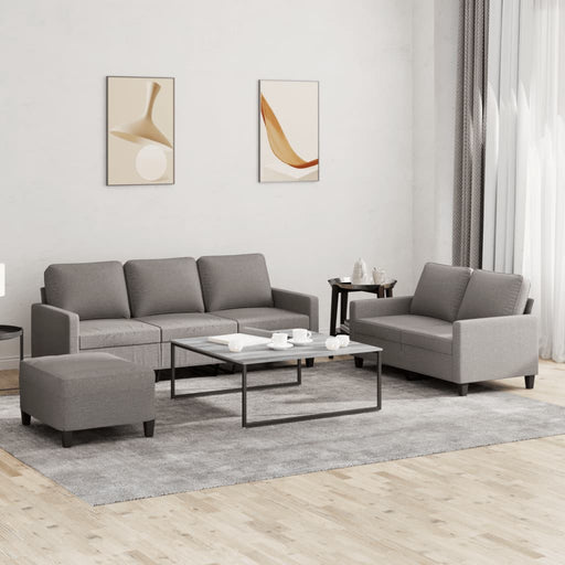 Set de canapea cu perne, 3 piese, gri taupe, material textil - WALTI WALTI