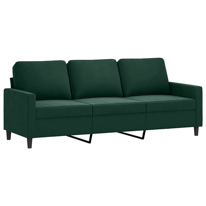 Set de canapele cu perne, 3 piese, verde închis, catifea - WALTI WALTI