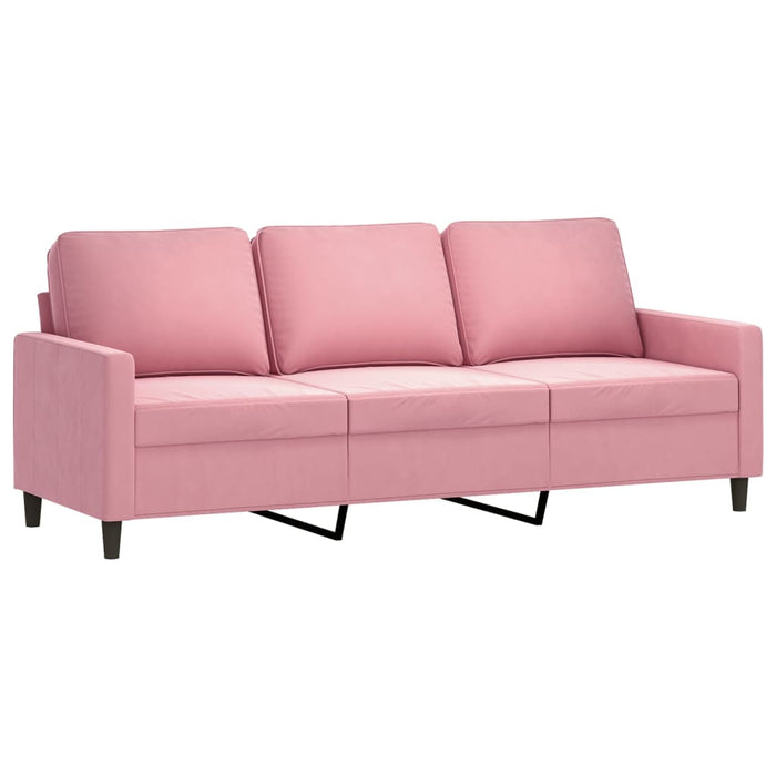Set de canapele cu perne, 3 piese, roz, catifea - WALTI WALTI