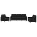 Set de canapele cu perne, 3 piese, negru, catifea - WALTI WALTI