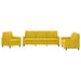 Set de canapele cu perne, 3 piese, galben, catifea - WALTI WALTI