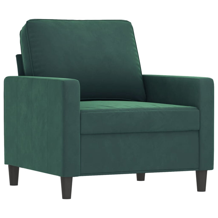Set de canapele cu perne, 4 piese, verde închis, catifea - WALTI WALTI