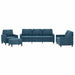 Set de canapele cu perne, 4 piese, albastru, catifea - WALTI WALTI