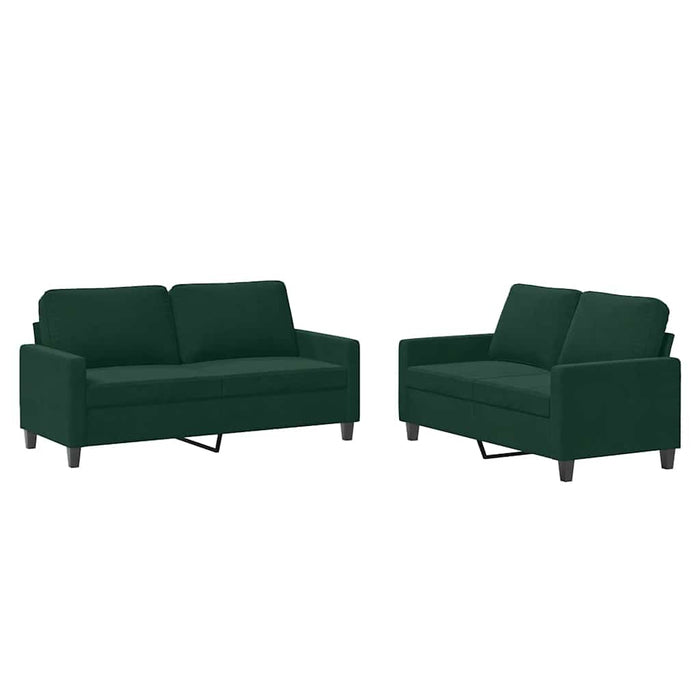 Set de canapele cu perne, 2 piese, verde închis, catifea - WALTI WALTI