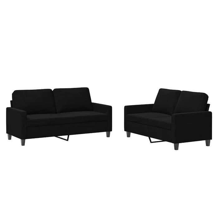 Set de canapele cu perne, 2 piese, negru, catifea - WALTI WALTI