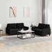Set de canapele cu perne, 2 piese, negru, catifea - WALTI WALTI