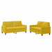 Set de canapele cu perne, 2 piese, galben, catifea - WALTI WALTI