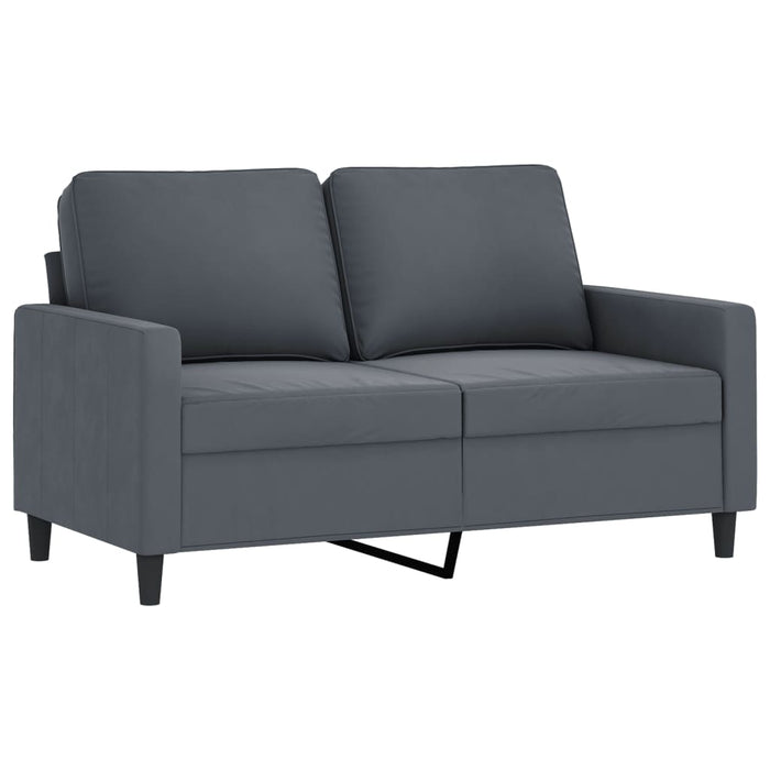 Set de canapele cu perne, 3 piese, gri închis, catifea - WALTI WALTI