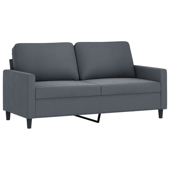 Set de canapele cu perne, 3 piese, gri închis, catifea - WALTI WALTI