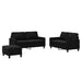 Set de canapele cu perne, 3 piese, negru, catifea - WALTI WALTI