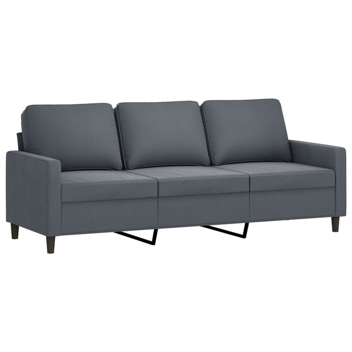 Set de canapele cu perne, 2 piese, gri închis, catifea - WALTI WALTI