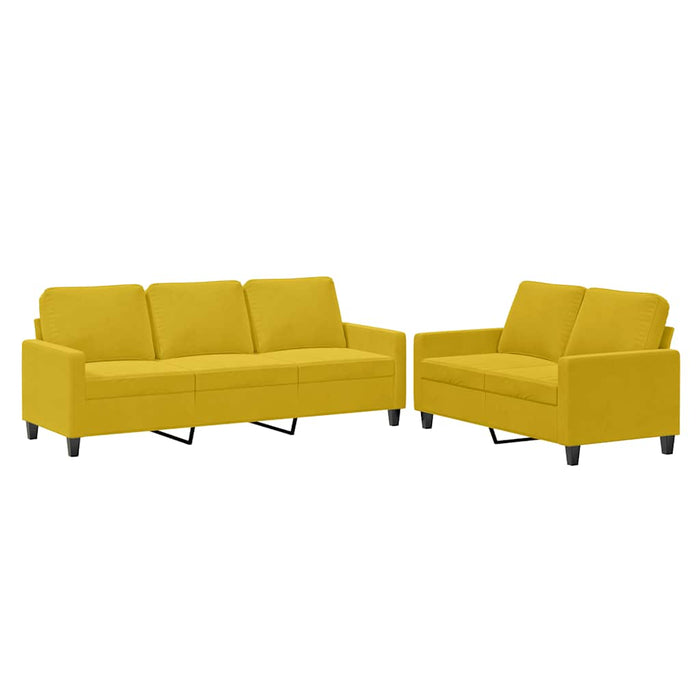 Set de canapele cu perne, 2 piese, galben, catifea - WALTI WALTI