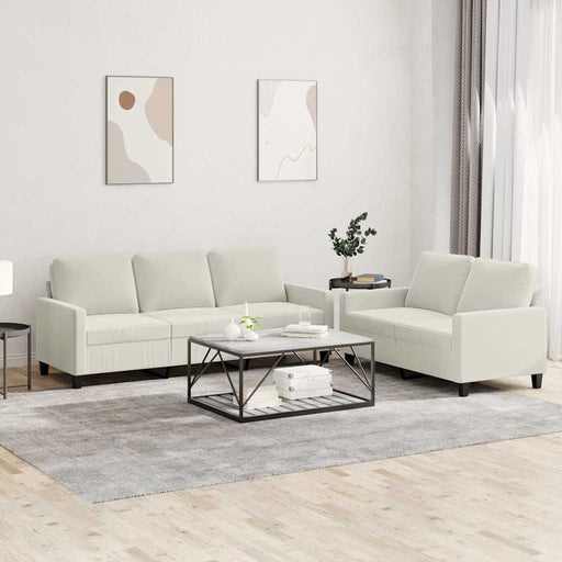 Set de canapele cu perne, 2 piese, crem, catifea - WALTI WALTI