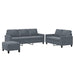 Set de canapele cu perne, 3 piese, gri închis, catifea - WALTI WALTI
