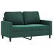 Set de canapele cu perne, 3 piese, verde închis, catifea - WALTI WALTI