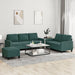 Set de canapele cu perne, 3 piese, verde închis, catifea - WALTI WALTI