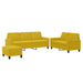 Set de canapele cu perne, 3 piese, galben, catifea - WALTI WALTI