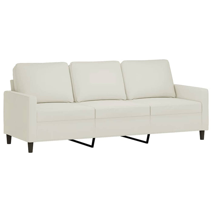 Set de canapele cu perne, 3 piese, crem, catifea - WALTI WALTI