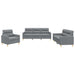 Set de canapele cu perne, 3 piese, gri deschis, textil - WALTI WALTI