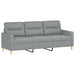 Set de canapele cu perne, 3 piese, gri deschis, textil - WALTI WALTI