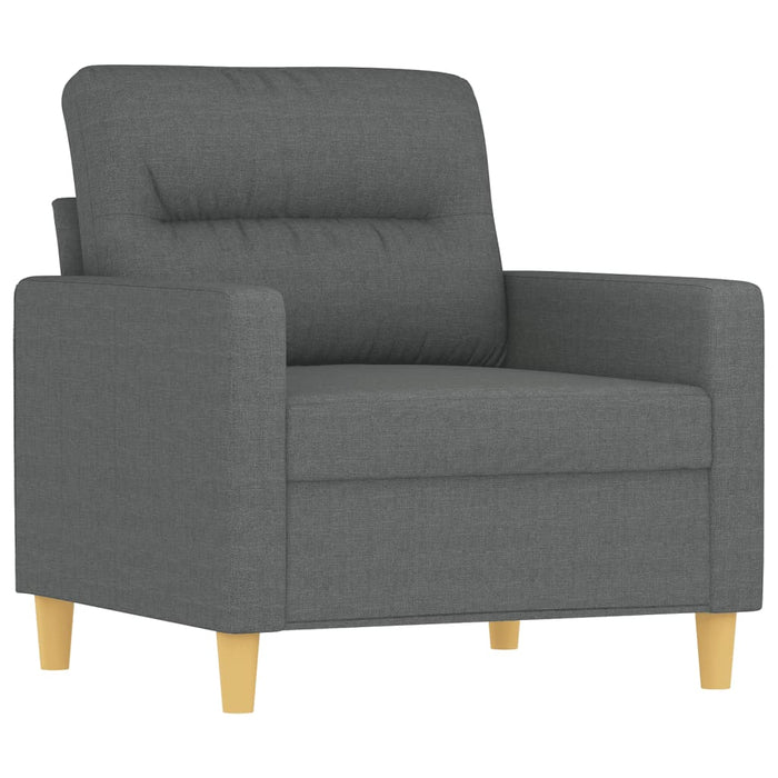 Set de canapele cu perne, 3 piese, gri închis, textil - WALTI WALTI